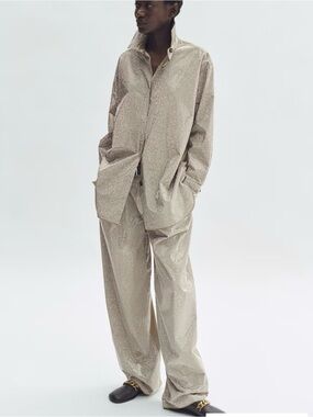 EMBELLISHED BARREL-LEG PANTS